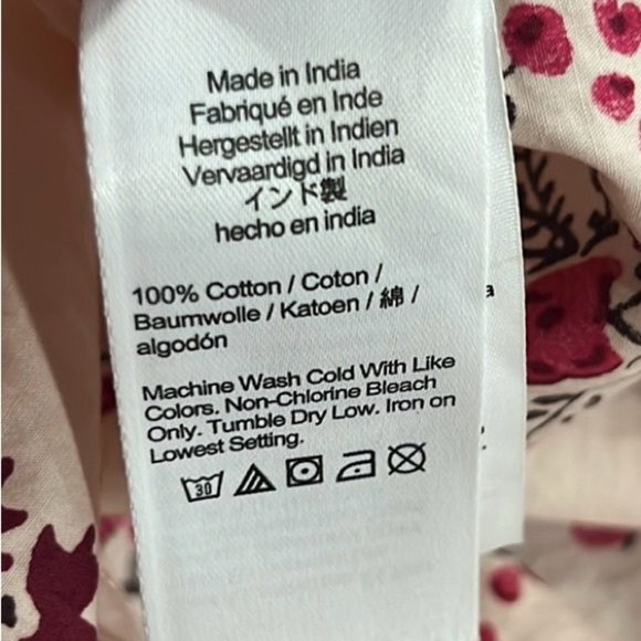 J.Crew classic collarless puff sleeve button down floral shirt size 10 - Picture 12 of 12